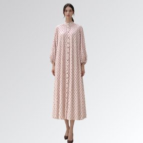 The pleated peach motif print